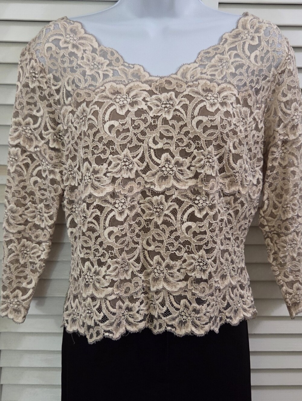 Hanky Panky Lace Overlay Blouse in Light Beige